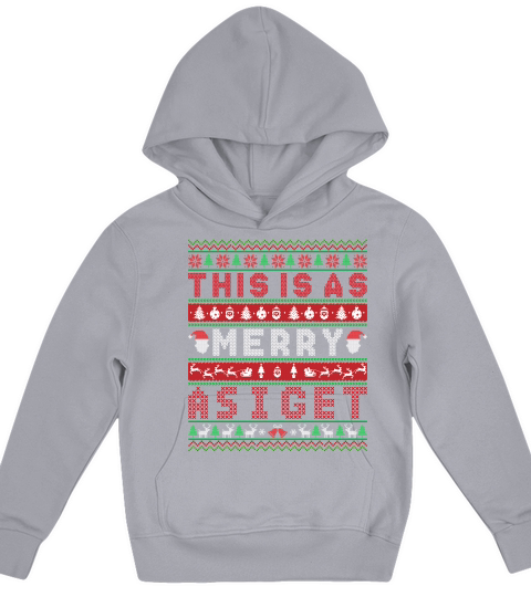 This Is As Merry Asiget Ugly Christmas Sweater Kids Hoodie