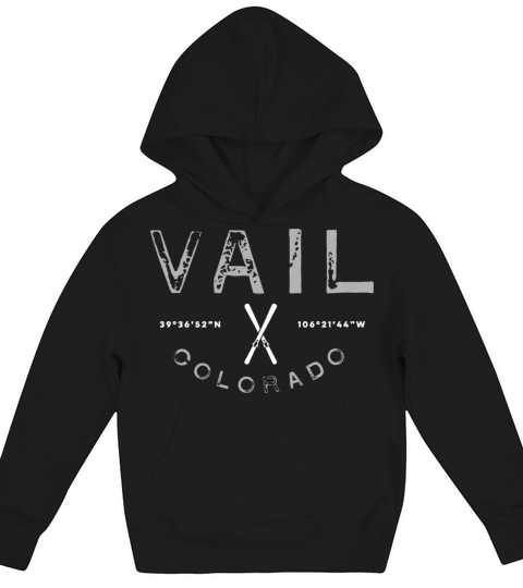 Vail Colorado Graphic Vintage Ski T Kids Hoodie