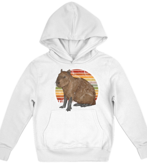 Vintage Capybara Retro Animal Kids Hoodie