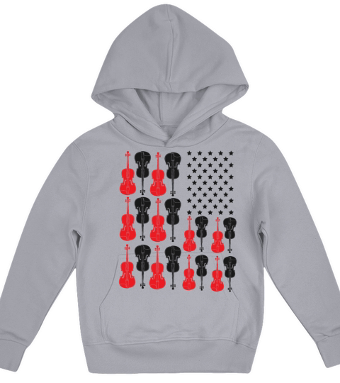 Violin Violinist Usa American Flag Kids Hoodie