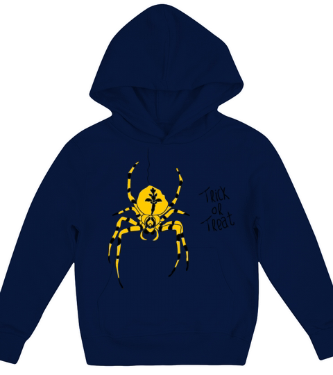 yellow black stripes spider trick or treat Kids Hoodie
