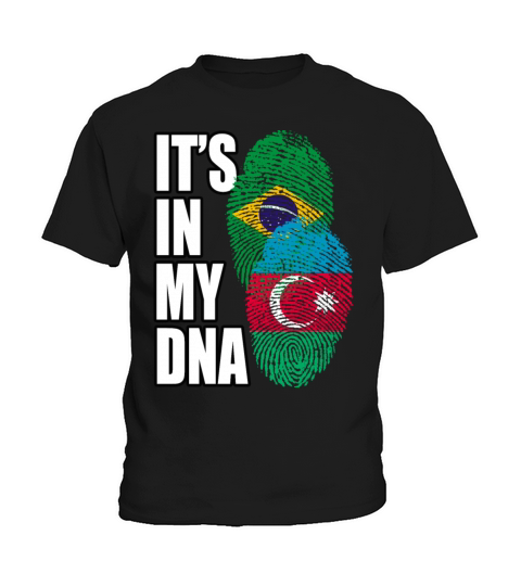 Azerbaijani And Brazilian Mix Heritage DNA Flag Kids T-Shirt