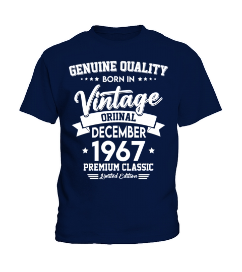 Born In December 1967 Original Vintage Kids T-Shirt