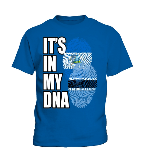 Botswana And Nicaraguan Mix Heritage DNA Flag Kids T-Shirt