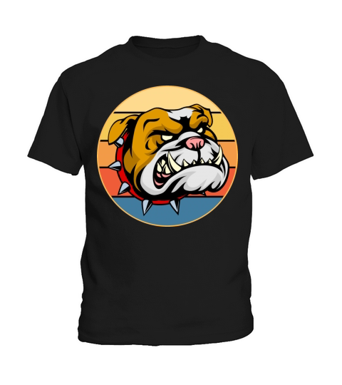 Bulldog Dog Breed Vintage Retro Sunset Kids T-Shirt