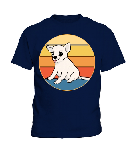 Cute Chihuahua Dog Breed Vintage Retro Sunset Kids T-Shirt