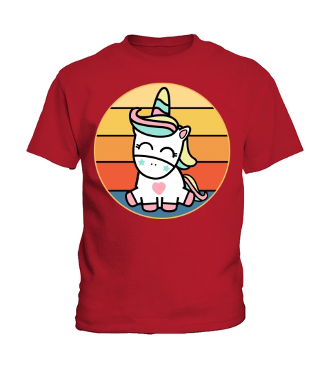 Cute Kawaii Unicorn Retro Sunset Vintage Kids T-Shirt