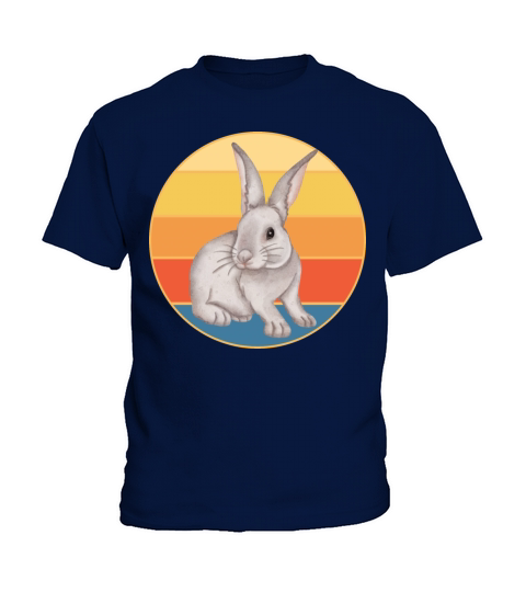 Cute Rabbit Bunny Retro Sunset Vintage Animal Pet Kids T-Shirt