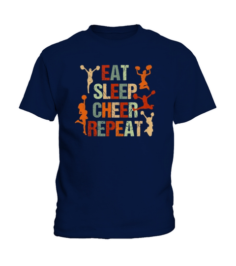Eat Sleep Cheer Repeat Cheerleader Funny Kids T-Shirt