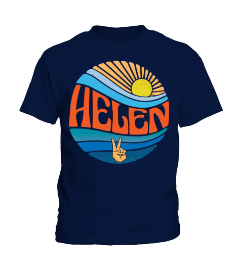 Helen Shirt Vintage Sunset Helen Groovy Tie Dye Kids T-Shirt