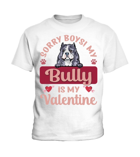 Sorry Boys My Bully Is My Valentine Kids T-Shirt