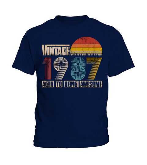 Vintage 1987 Design 33 Years Old 33rd Birthday For Kids T-Shirt