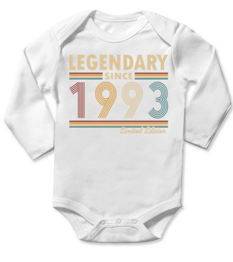 30th birthday vintage 1993 legendary since 1993 Long Sleeve Baby One-Piece