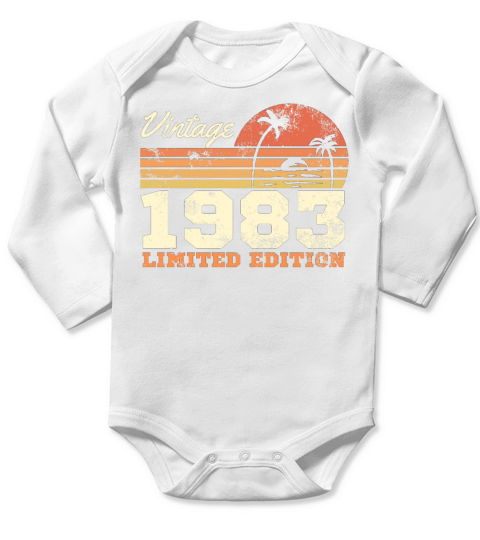 40th Birthday Vintage 1983 Limited Edition Long Sleeve Baby One-Piece