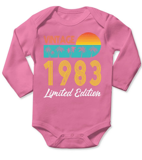 40th birthday vintage 1983 limited edition Long Sleeve Baby One-Piece