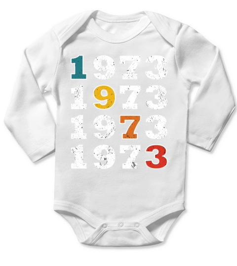 50th birthday vintage 1973 retro vintage style Long Sleeve Baby One-Piece