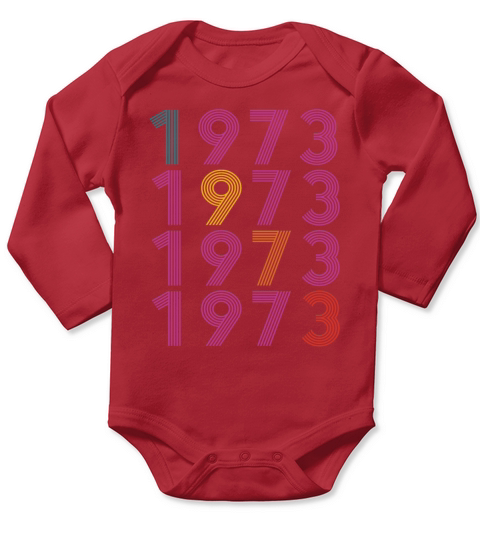 50th birthday vintage 1973 retro vintage style Long Sleeve Baby One-Piece