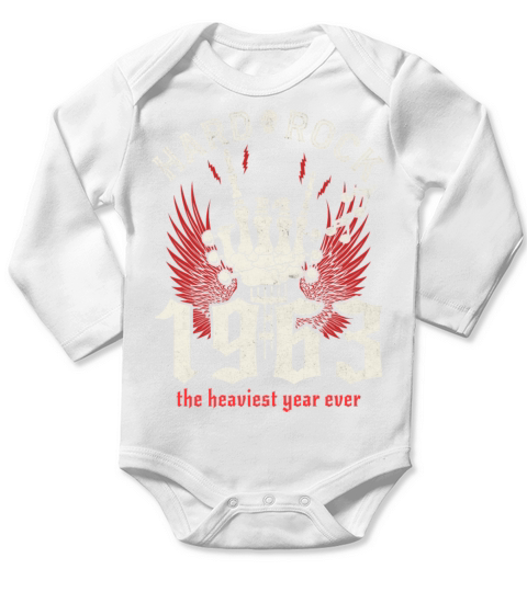 60th Birthday Rocker Born in 1963 Long Sleeve Baby One-Piece