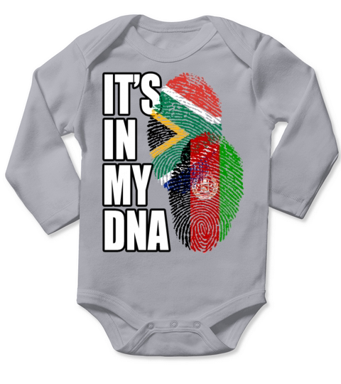 Afghan And South African Mix Heritage DNA Flag Long Sleeve Baby One-Piece