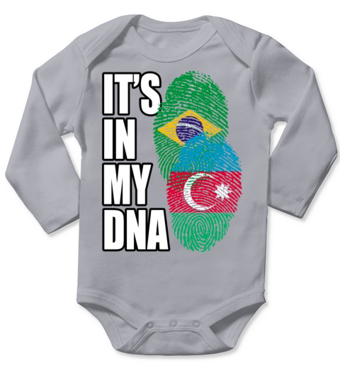 Azerbaijani And Brazilian Mix Heritage DNA Flag Long Sleeve Baby One-Piece