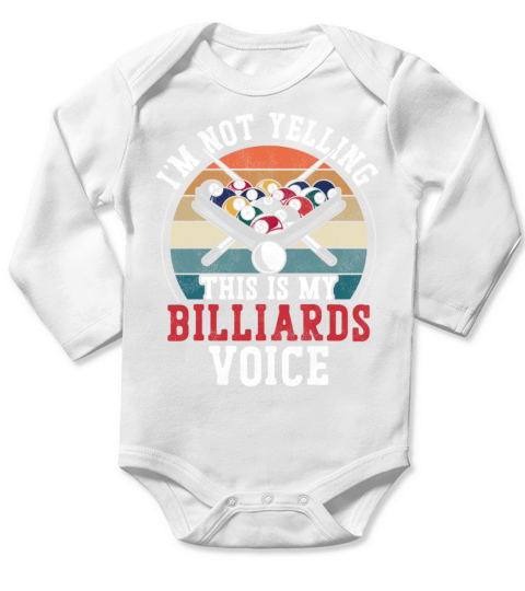 Billiards Pool Player Ball Retro Long Sleeve Baby One-Piece