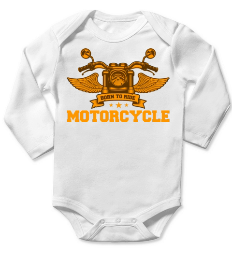 Born Ride Motorcycle Rider Retro Vintage Classic Long Sleeve Baby One-Piece