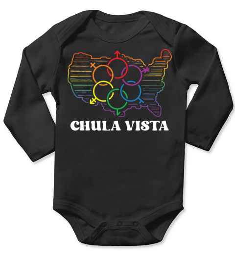 Chula Vista Pride Flag Pride Month LGBTQ Flag LGBT Long Sleeve Baby One-Piece
