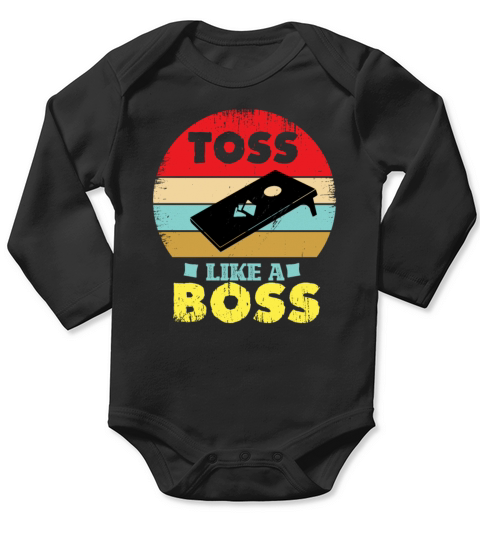 Cornhole Throw Like a Boss Long Sleeve Baby One-Piece