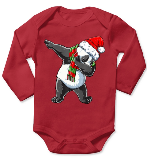 Dabbing Panda Santa Christmas Kids Boys Men Xmas B Long Sleeve Baby One-Piece