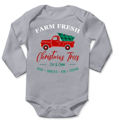 Farm Fresh Christmas Trees Cut and Carry Long Sleeve Baby One-Piece