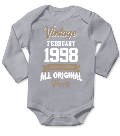 February 1998 Vintage Birthday Present Long Sleeve Baby One-Piece