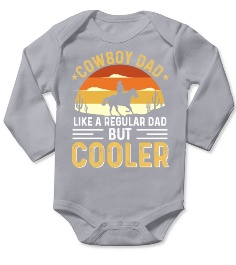 Funny Quote Vintage Cowboy Dad Fathers Day Long Sleeve Baby One-Piece