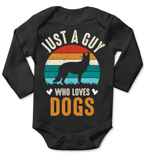 just a guy who loves dogs Long Sleeve Baby One-Piece
