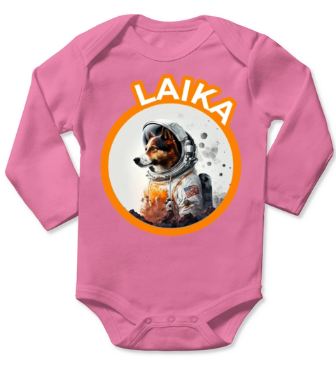 Laika Dog Space product Vintage CCCP Soviet Russia Long Sleeve Baby One-Piece