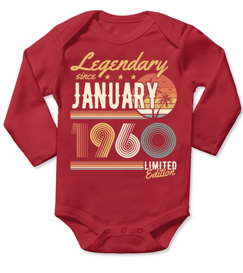 Legendary Since January 1960 Limited Edition Long Sleeve Baby One-Piece