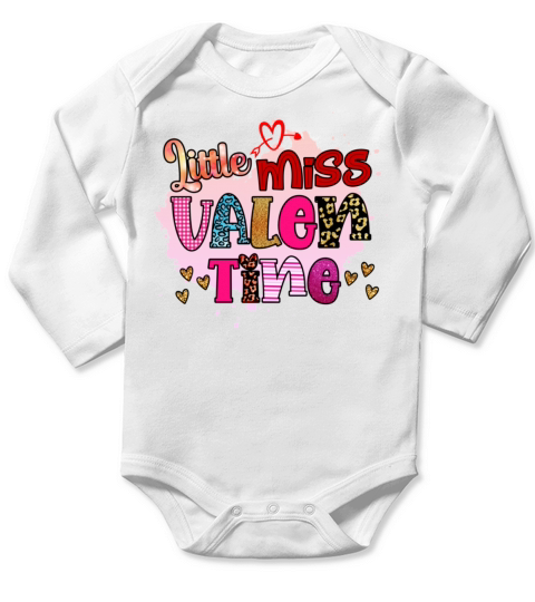 Little Miss Valentine Valentines Day Gifts704 Long Sleeve Baby One-Piece