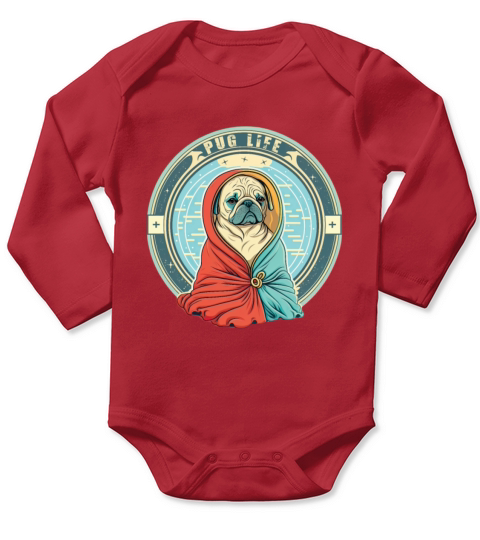 Original Pug Life vintage Long Sleeve Baby One-Piece