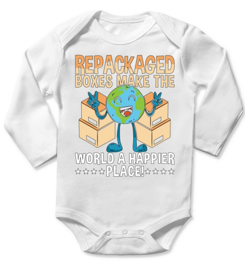 Recycling Repackaged Boxes Make The Reuse Recycler Long Sleeve Baby One-Piece