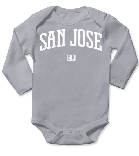 San Jose California Vintage Style Long Sleeve Baby One-Piece