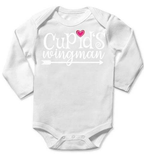 Valentimes Day Cupids Wingman Valentines Day Gift Long Sleeve Baby One-Piece