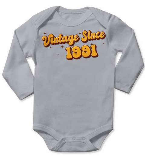 Vintage since 1991 32 Years Old - Groovy 32nd Long Sleeve Baby One-Piece