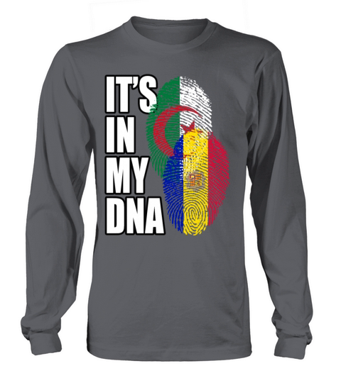 Andorran And Algerian Mix Heritage DNA Flag Long sleeved Unisex
