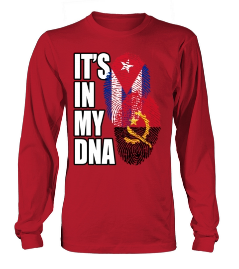 Angolan And Cuban Mix Heritage DNA Flag Long sleeved Unisex