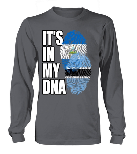 Botswana And Nicaraguan Mix Heritage DNA Flag Long sleeved Unisex