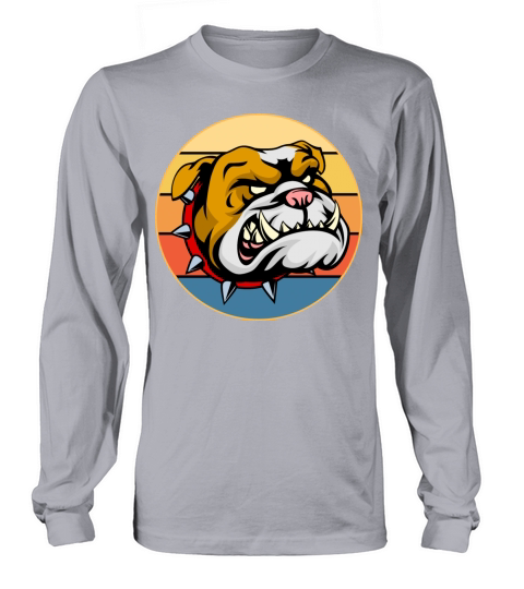 Bulldog Dog Breed Vintage Retro Sunset Long sleeved Unisex