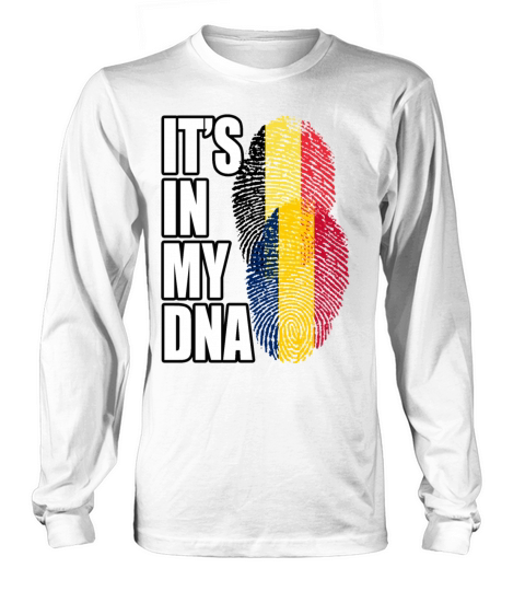Chadian And Belgian Mix Heritage DNA Flag Long sleeved Unisex