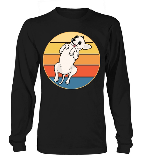 Cute Chihuahua Dog Breed Vintage Retro Sunset Long sleeved Unisex