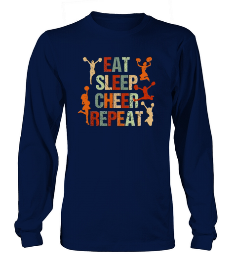 Eat Sleep Cheer Repeat Cheerleader Funny Long sleeved Unisex