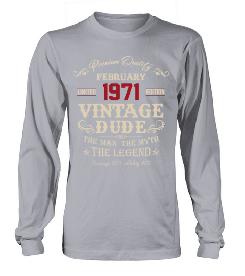 February 1971 Vintage Birthday Present Long sleeved Unisex