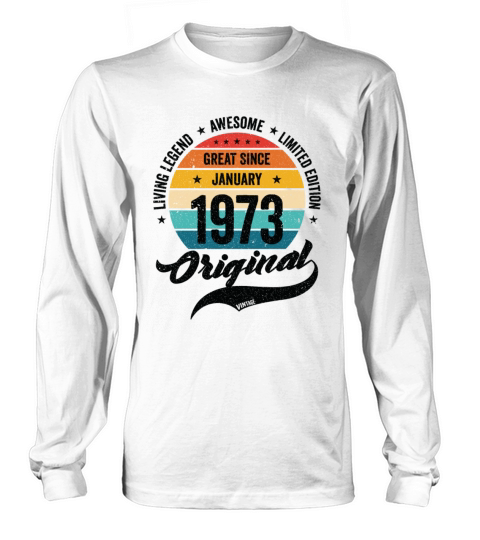 Retro 50 Years January 1973 Birthday Vintage Bday Long sleeved Unisex